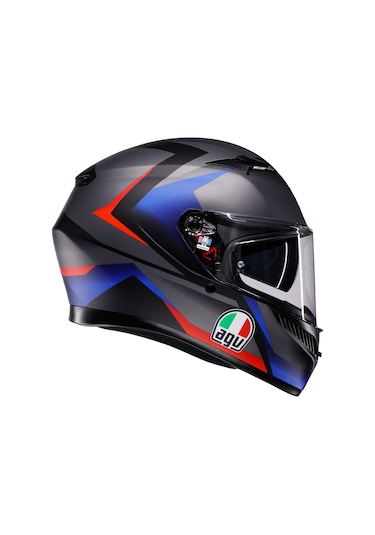 Agv K3 Mplk Striga Kapalı Kask Mat Siyah Mavi