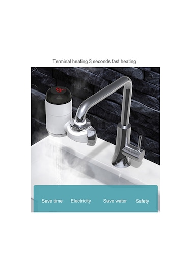 Xurunkeji Elektrikli Anında Su Isıtıcısı Anında Sıcak Su Musluğu Banyo Havzası Musluğu Anında Su Isıtıcısı Abd Fişi Beyaz