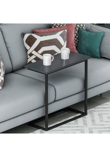 Narin Yan Sehpa, Metal Ayaklı Yan Sehpa, Ev-ofis - Antrasit/siyah Antrasit/siyah