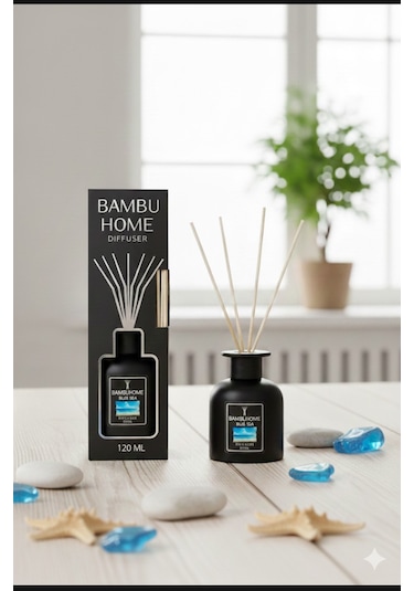 Bambuhome Dıffuser Oda Ofis Ortam Kokusu Blue Sea 120 Ml Reed Dıffuser Deniz Esintisi