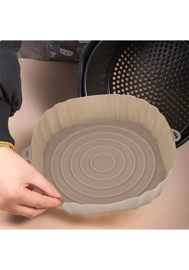 Ulzyvf Silikon Tava Sepeti 4 Adet Renkli Airfryer Astarı Yeniden Kullanılabilir Çok Renkli