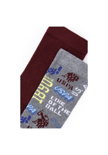 U.s. Polo Assn. Erkek Çocuk Gri Melanj Çorap Soket 50299294-vr086 Gri Melanj