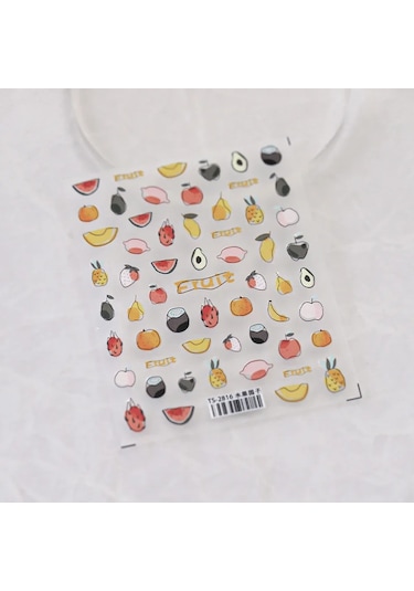 Taze Tatlı Meyve Tasarım 3d Kendinden Yapışkanlı Tırnak Sanat Süslemeleri Çıkartmalar Limon Kiraz 5d Yumuşak Kabartmalar Tırnak Çıkartmaları Toptan Gun Color