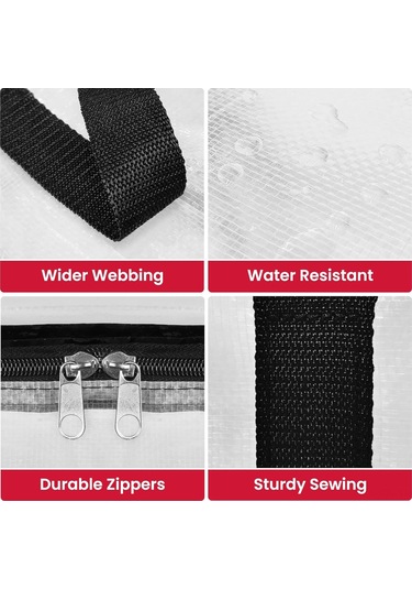 Youmex 2 Adet Taşıma Çantası - Büyük Kapasiteli, Su Geçirmez, Ev Ve Ofis Kullanıma Uygun, Yüksek Kaliteli Pp/pe Malzeme Şeffaf