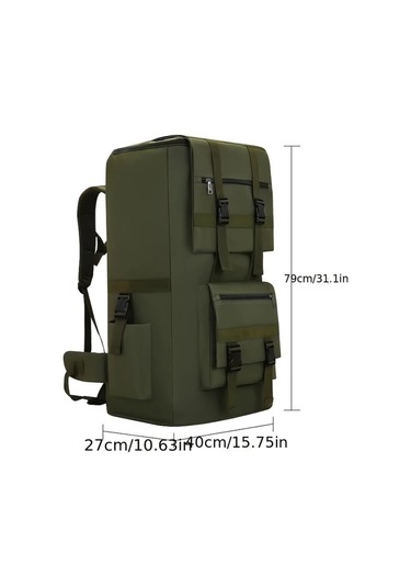Dashanshop 120l Büyük Kapasiteli Siyah 31.1x15.75x10.63inch Sırt Çantası Dayanıklı Polyester Ayarlanabilir Kayışlar Çok Bölmeli Kampçılık Gezi Altın