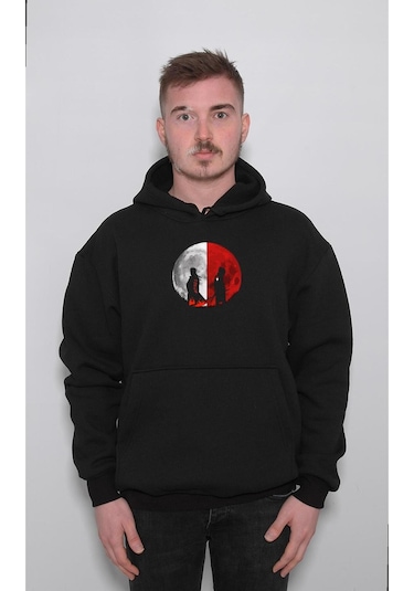 Baskwear Anime Naruto Kakashi Ball Sweatshirt Unisex Kapüşonlu Hoodie SIYAH
