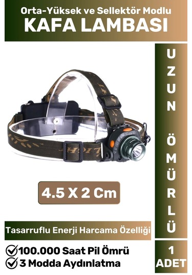 Profesyonel Kamp Avcı Balıkçı Deprem Güçlü Işık 3 Modlu Şarjlı Sensörlü Kafa Lambası Çok Renkli