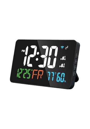 Tuya Wifi Masaüstü Saat Takvimi Dijital Led Ekranlı E25604w