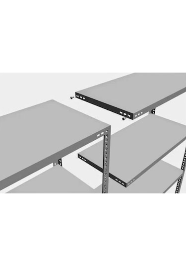 43x186x200 İkili Çelik Raf & 4 Kat Seri Bağlantılı Depo Rafı