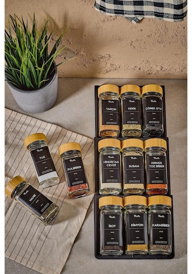 Perotti 12 Li Raul Bambu Baharatlık Kare 16777 Şeffaf