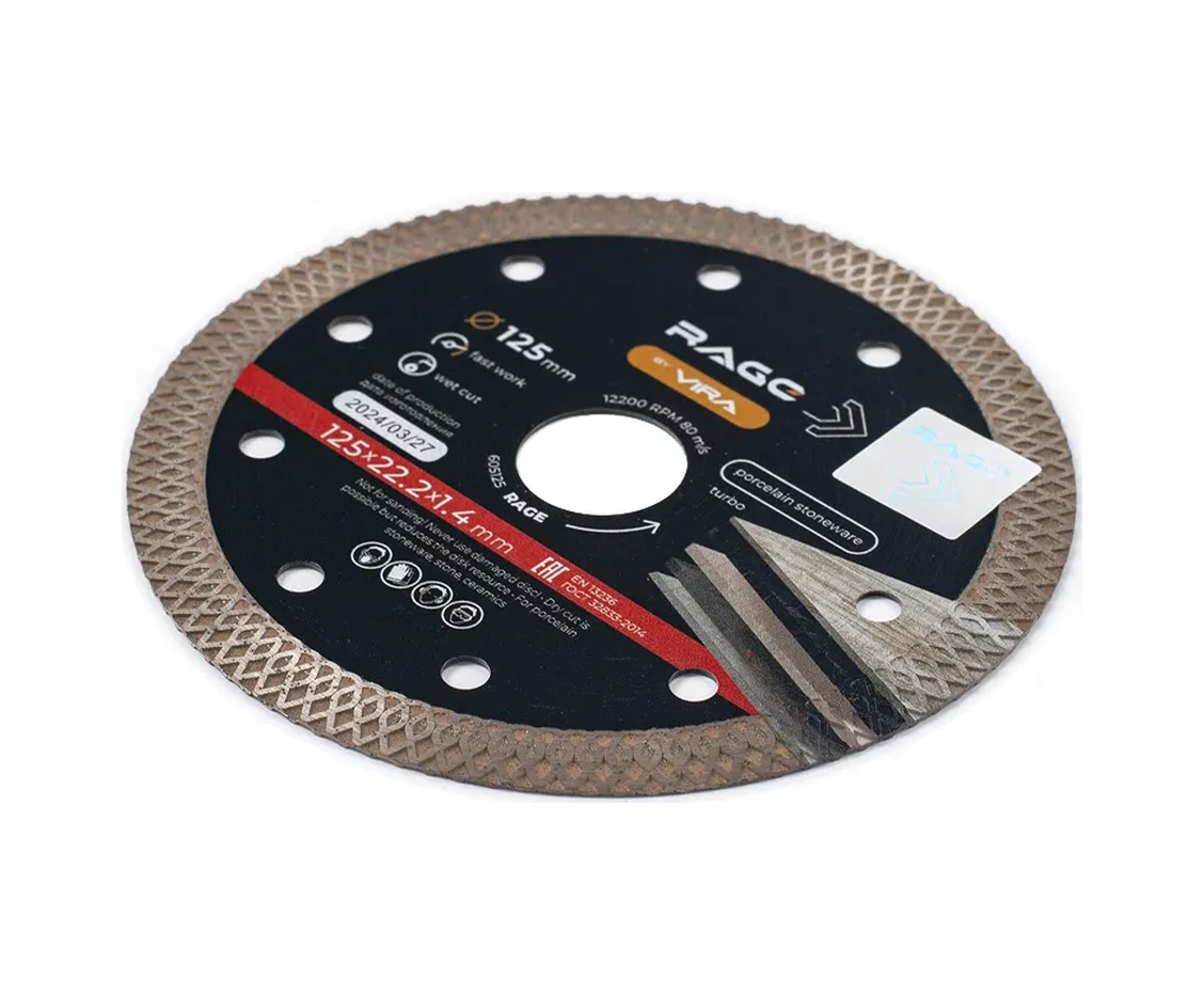 Rage Seramik Granit İçin İnce Elmas Disk 125 X 1.4 X 22.2 Mm 18676565