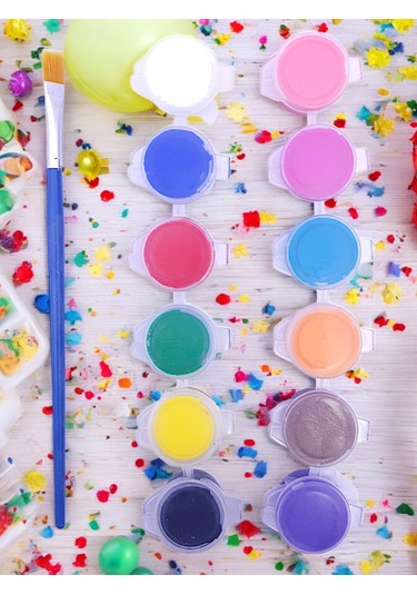 Ev-okul Etkinliği Ahşap Puzzle 4'lü Boyama Seti, 12 Renk Boya Ve