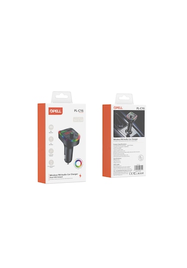 Pl-c16 Bluetooth Araç Kiti Araç Fm Transmitter Şarj Usb Type-c Mp3 Pd Çakmaklık Girişli