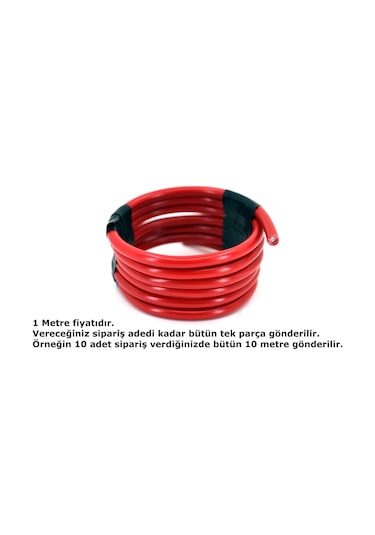 1 Metre 4Mm² Kırmızı Bakır Kablo Kalaylı Nyaf Marine Bakır - Kırmızı