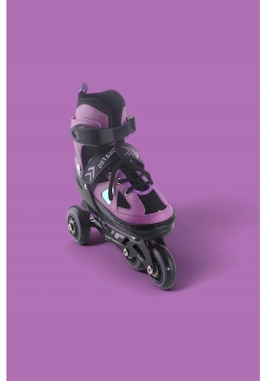 Vadi Mor Silikon Tekerli Ayarlanabilir Işıklı Paten L 39-42 Hp7128 Mor