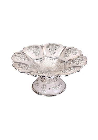 1/2 Harika Pasta Standı Tabanlı Servis Kabartma Kalıbı Gümüş 18 Cm 1 Set Diğer