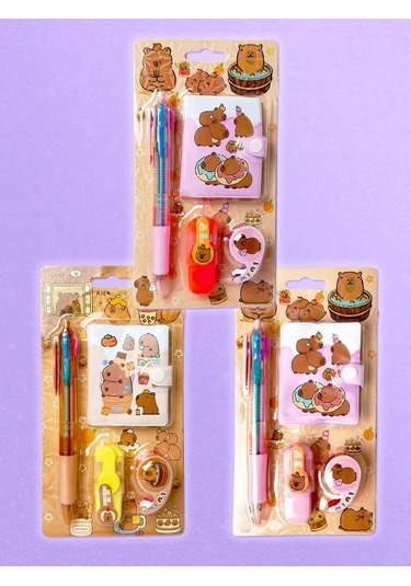 Invıma Kapibara Temalı 4 Parçalık Kırtasiye Hediye Seti 369249171