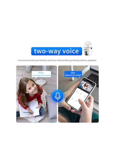 Hombey Beyaz Ev İçi Kablosuz Izleme Kamerası 1080p 2mp - İki Yönlü Konuşma, Kızılötesi Gece Görüşü, Hareket Algılama Ve Mobil Uzak Erişim Beyaz
