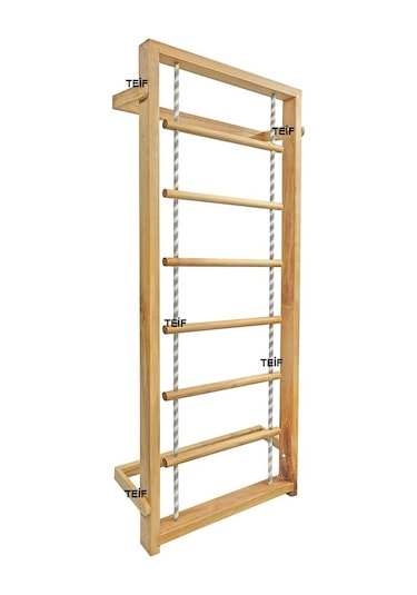 İsveç Tırmanma Duvarı - Jimnastik Egzersiz Merdiveni 3 'lü Set 80 x 190 CM Ahşap