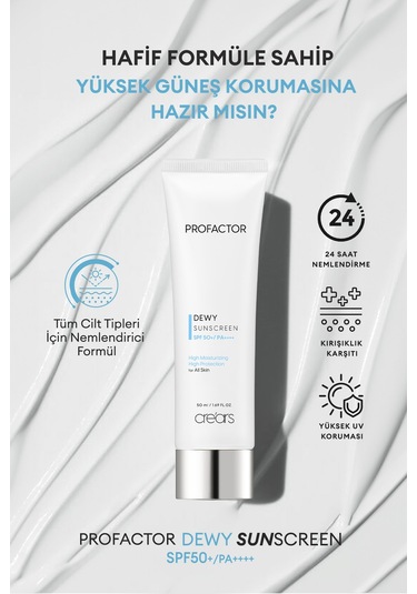 Cre'ars Peptit İçerikli Yoğun Nemlendirici Güneş Kremi SPF50+ 50 ML