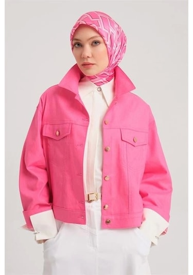 Armine Kısa Denim Ceket 24y5405 Orkide Pembe