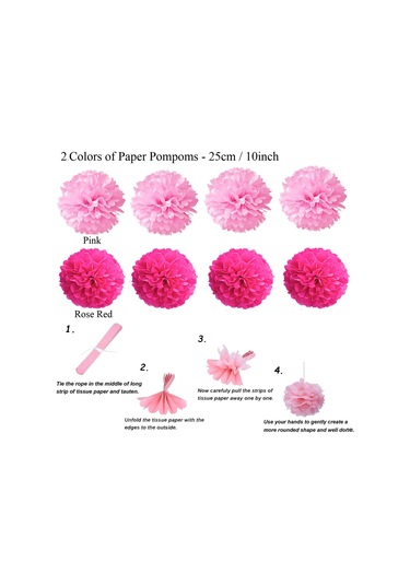 Aubyhe Pembe Renkli 20 Parça Parti Dekorasyon Seti - Renkli Kağıt Flamingo Ve Toplar - Düğün, Doğum Günü Dekoru