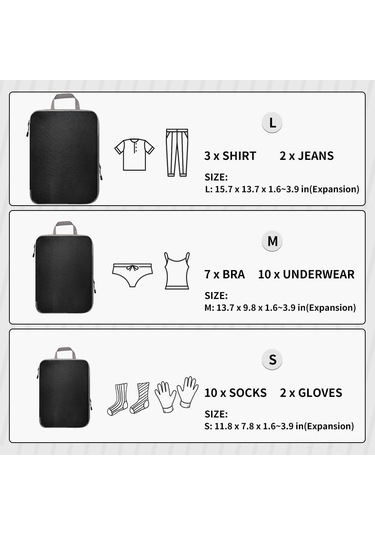 Youmex Mavi Ev Ve Seyahat İçin Sıkıştırılabilir Giyim-ayakkabı Saklama Çantası Seti 3 Parça - Su Geçirmez, Kesikli, Genişletilebilir Mavi