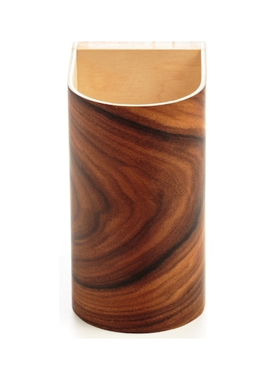 Bombe Kenar Yansıtma Tasarım Çift Yönlü Ahşap Salon Duvar Aplik Koyu Kahverengi