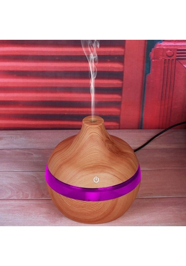 Magideal Melek Şekli Ortam Işığı Mini Usb Taşınabilir Nemlendirici Pembe Açık Kahve 300 ML