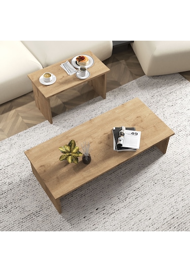 Vera 2 ' Li Orta Sehpa Ve Zigon Sehpa Seti , Servis Sehpası Sepet