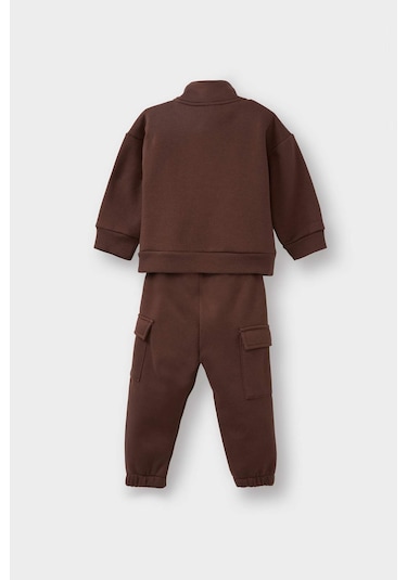 Defacto Erkek Bebek 2li Takım Baskılı Yarım Fermuarlı Sweatshirt Eşofman Altı G1126a525wnbn334 Kahve