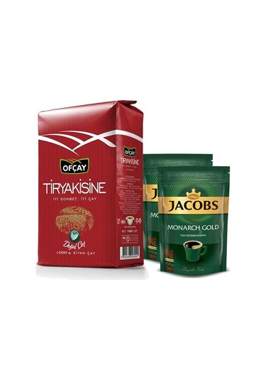 Ofçay Tiryakisine Siyah Dökme Çay 1 KG + Jacobs Monarch Gold Kahve 2 x 200 G