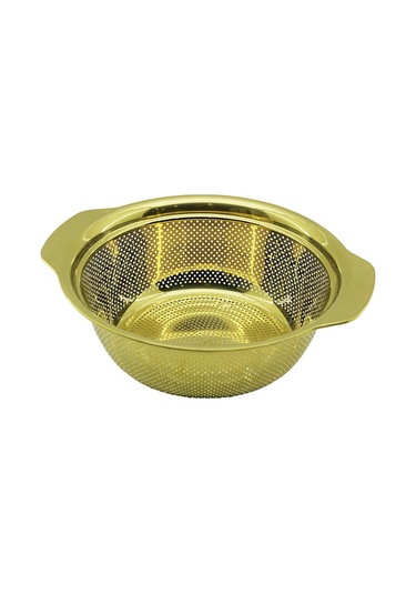 23cm Gold Paslanmaz Metal Sepet Süzgeç Kendinden Kulplu 4741 Adaçayı