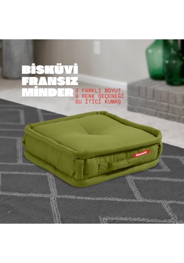 Xpermate Bisküvi Minder Petek Önü Fransız 45x45x14 Yeşil