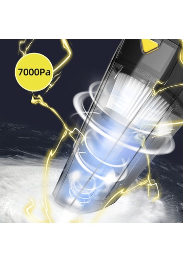 Gajeena 7000pa Güçlü Süpürme, 120w 2200mah Şarjlı, Kablosuz Elden Süpürge - Islak/kuru, Araç Ve Ev İçin Hafif Abs, 0.9l Hacim Siyah