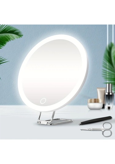 Userfriendly11 6 İnç Led Büyüteçli Makyaj Aynası 30x Zoom Ayarlanabilir Parlaklık Şarj Edilebilir Siyah Siyah