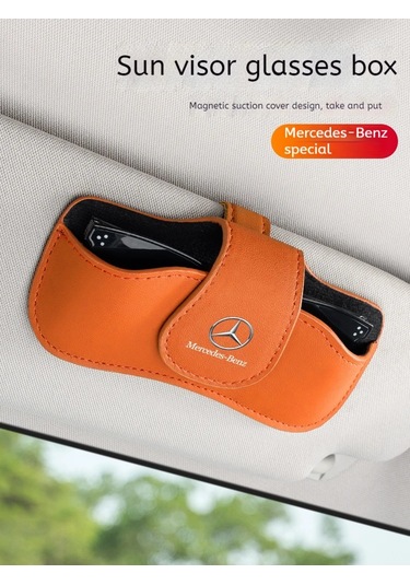 Mercedes-benz Amg Için A C E V R Class Glc Slk Sl Vito Araba Visor Pu Deri Red