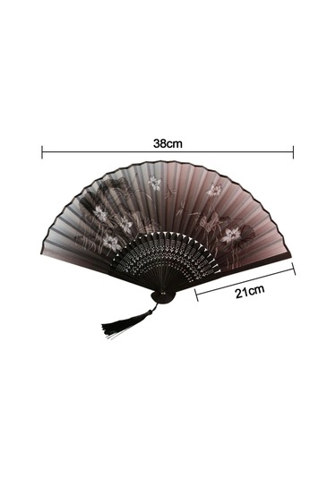 Singree Dans Gösterileri İçin Klasik Bambuslu İpek Çelik Fan - Çin-japon Stili, Nikah, Banket, Hediye