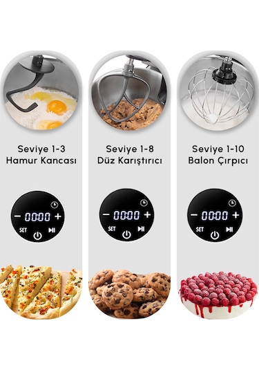 Karaca Mastermaid Chef Ultra D2000 W Dijital Ekranlı Hamur Yoğurma Makinesi