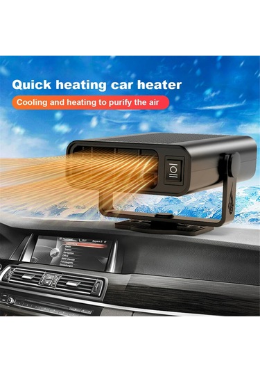 Samdoo 24v 120w Araç Isıtıcı Ve Soğutucu - Hızlı Buz Çözme, Sis Giderme, 360 Dönebilir Portatif Fan