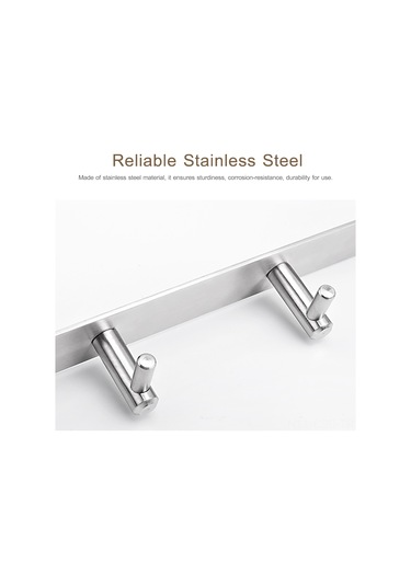 Samdoo Paslanmaz Çelik Duvara Monte 4 Kancalı Sağlam Askılık - Ev, Mutfak, Banyo İçin