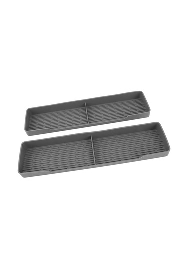 2 Adet Manyetik Silikon Ocak Rafı Sızdırmaz Kaymaz Fırın Baharat Rafı Düzenleyici Mutfak Aksesuarları Gri Diğer