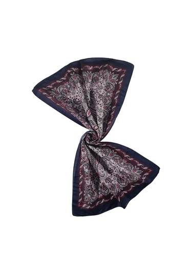 Enba Etnik Desenli Soft Pamuklu Şal 75x190 Cm Lacivert - Bordo