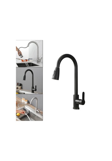 Homyl Paslanmaz Çelik Mutfak Bataryası İki Fonksiyonlu Siyah