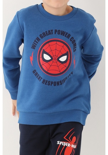 Spider Man D4832-3 Çocuk  Saks Mavi Eşofman Takımı