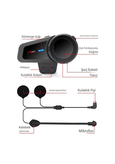 Ultratekno Maxto M2 Su Geçirmez Motosiklet Kask Kulaklık Intercom