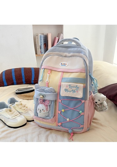 Gençler İçin Süper Hafif Okul Çantası - 20l Büyük Hacimli, Ergonomik Sırt Koruma, Ortaokul Öğrenci Sırt Çantası Açık Mavi