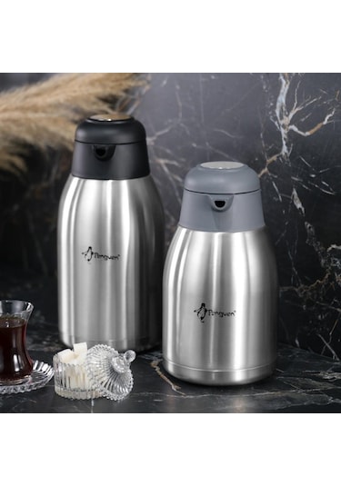 Penguen 2.5 Litre Çift Katlı Çelik Termos Çay Termosu 1250xs