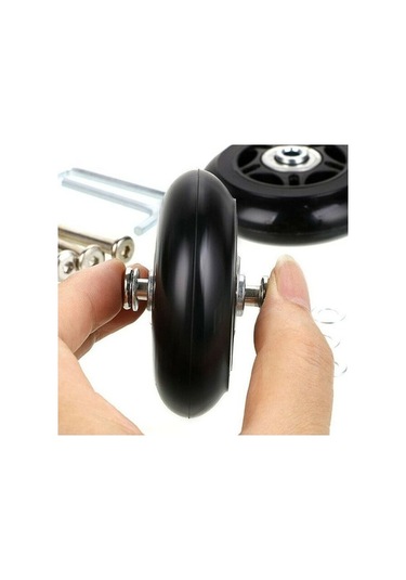 Novahub 2 Parça Bavul Tekerlekleri, Yedek Tekerlekler, 7024mm, Siyah, Kauçuk+metal, Bagaj Bavul İçin Tamir Rulmanları -