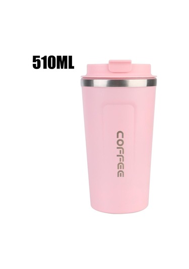 Pembe Çay Su Kahve Termal Kupa Sızdırmaz Seyahat Termos Bardak Çift Paslanmaz Çelik Araba Termos Kupa Termo Cafe 380/510 Ml Kahve Kupa 510 ML